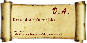 Drescher Arnolda névjegykártya